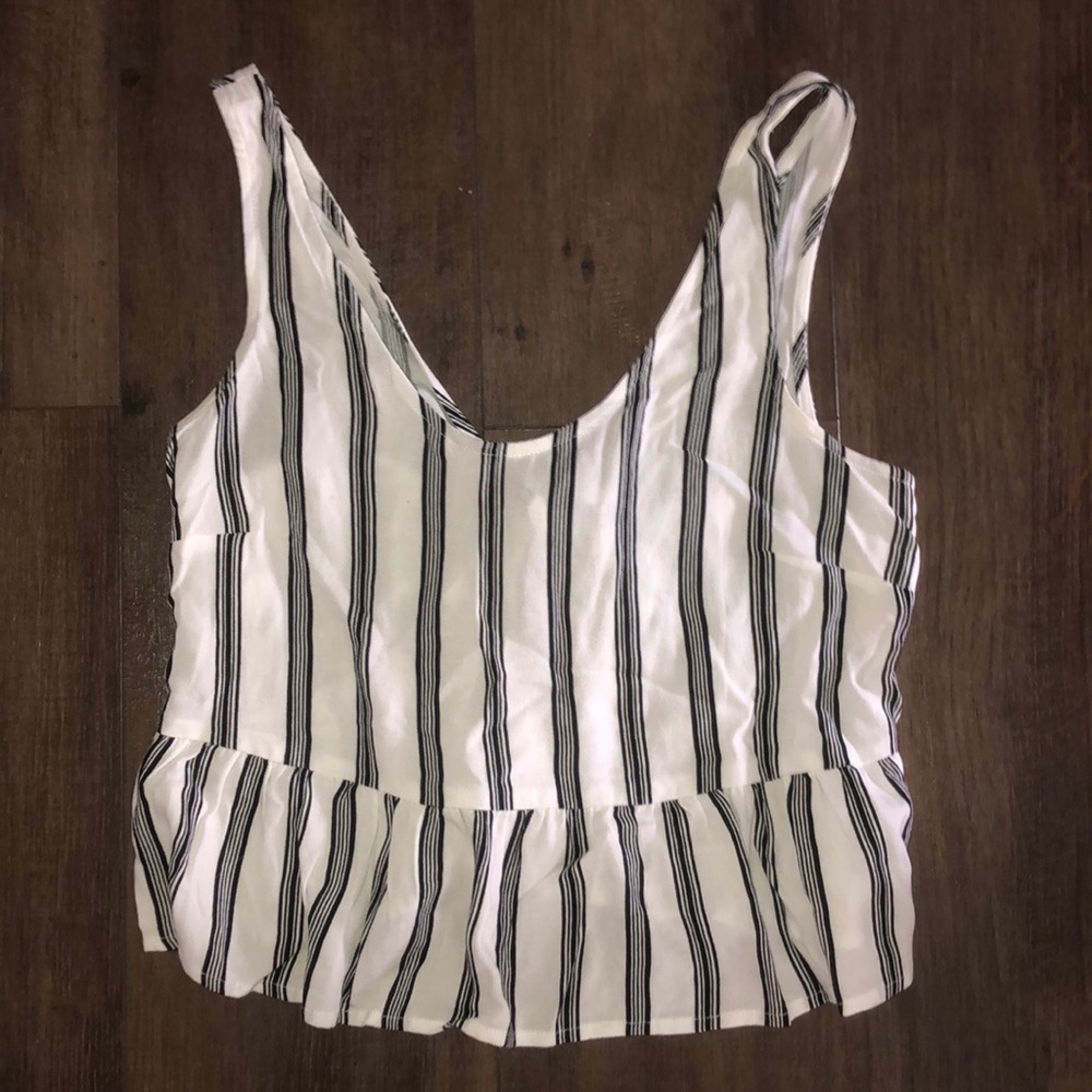 L.A Hearts (PacSun) striped peplum crop top